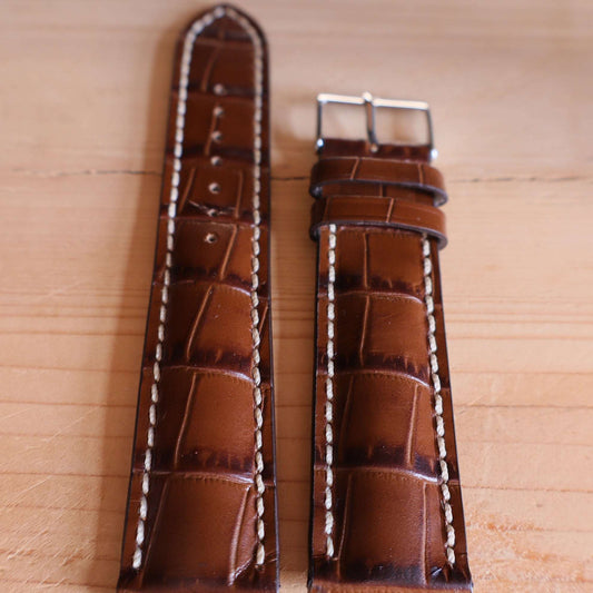 Horlogeband kalfsleder Ashford & Rye - Chocolate Bronze