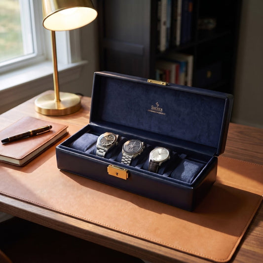 Horlogedoos Leer 5 Horloges Sacher