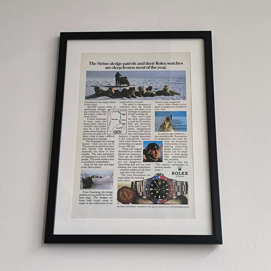 Vintage Rolex GMT-Master advertentie Sirius Sledge
