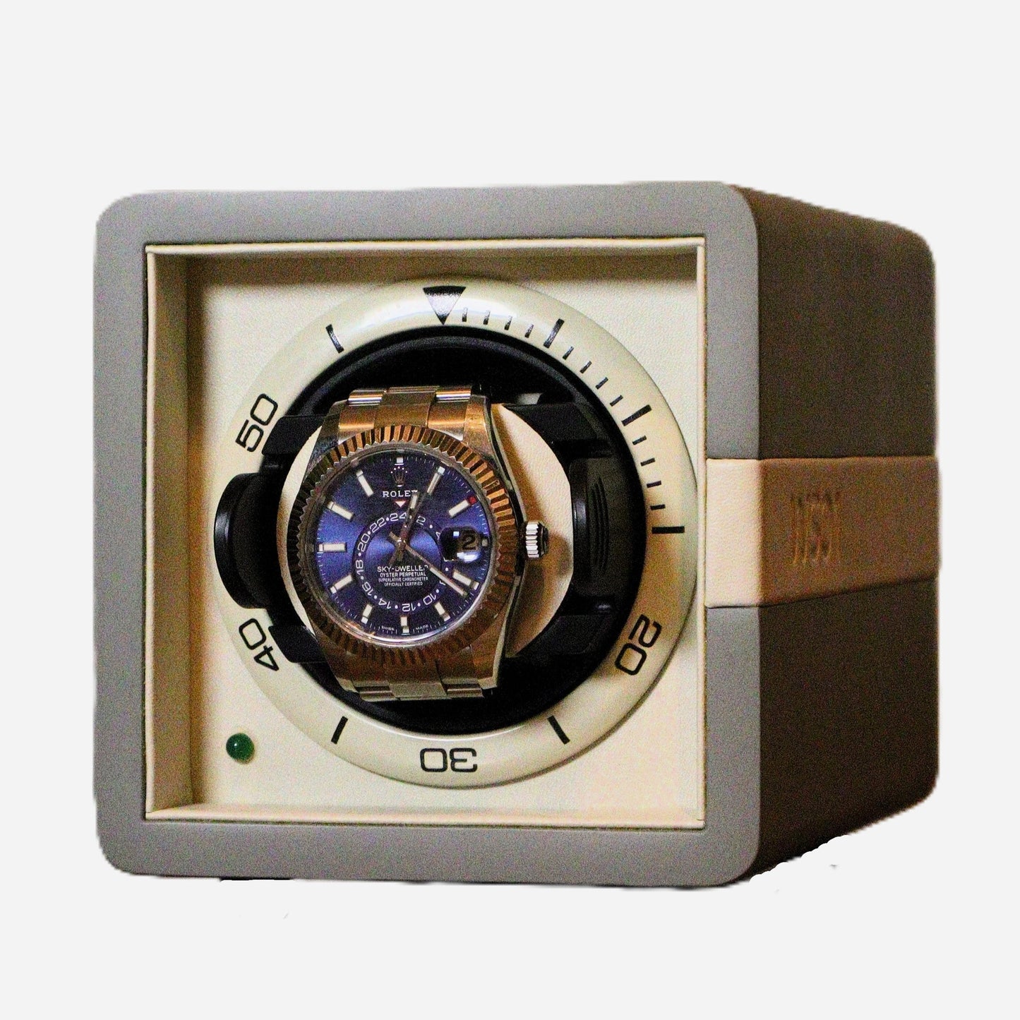 Watch Winder Leder 1 Horloge Leanschi - Horlogerieshop.nl