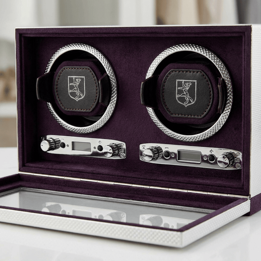 Wolf 1834 Silver jubileum watch winder voor 2 horloges