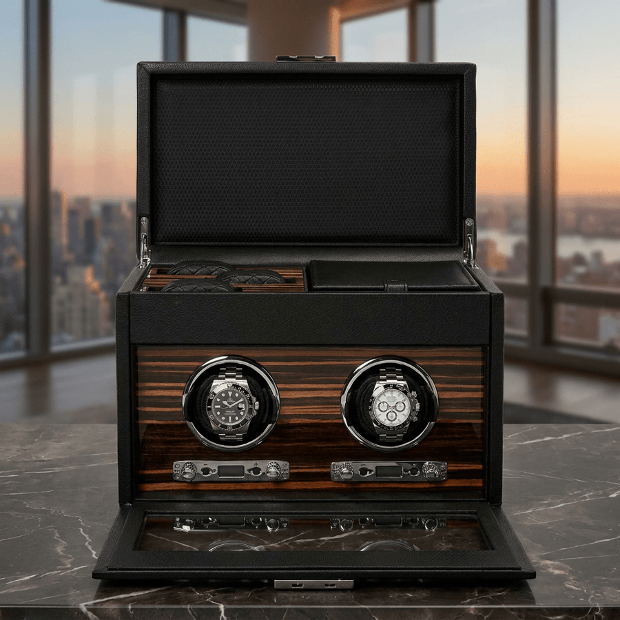 Wolf 1834 Roadster watch winder 2 horloges - lifestyle penthouse