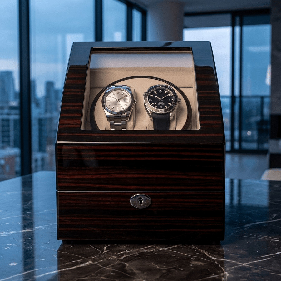 Ashford & Rye watch winder Ebony hout - penthouse