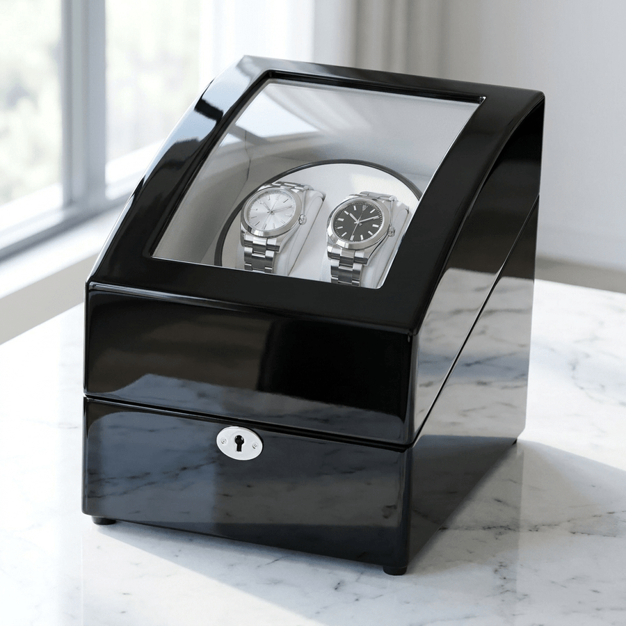 Ashford & Rye watch winder Pianolak - wit marmer