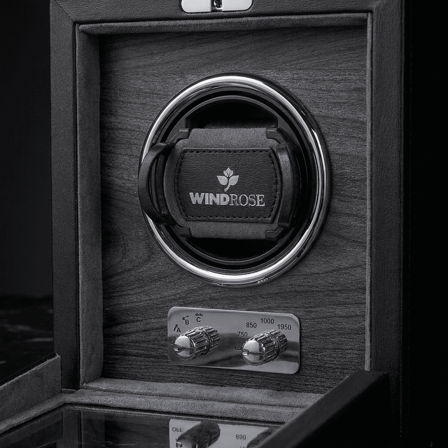 Windrose Ambiance 1 horloge Zwart - detail winder