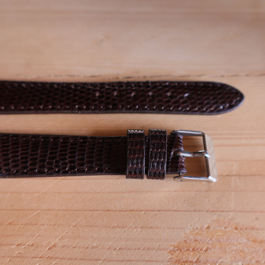 Horlogeband hagedissenleder Brun Brunnete