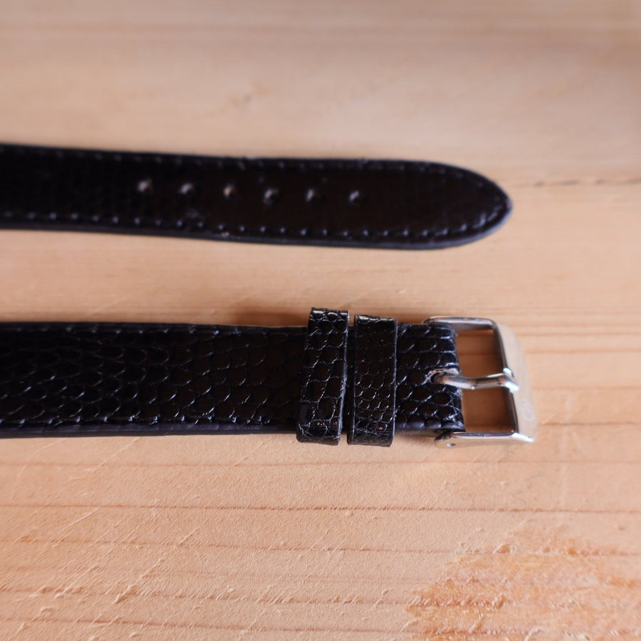 Horlogeband hagedissenleder Saphire Black - Horlogerieshop.nl
