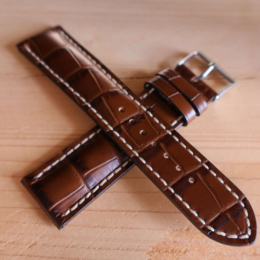 Horlogeband kalfsleder Ashford & Rye - Chocolate Bronze