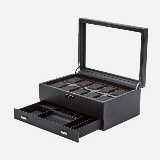 Horlogedoos met lade Roadster 10 horloges Wolf 1834 - Horlogerieshop.nl