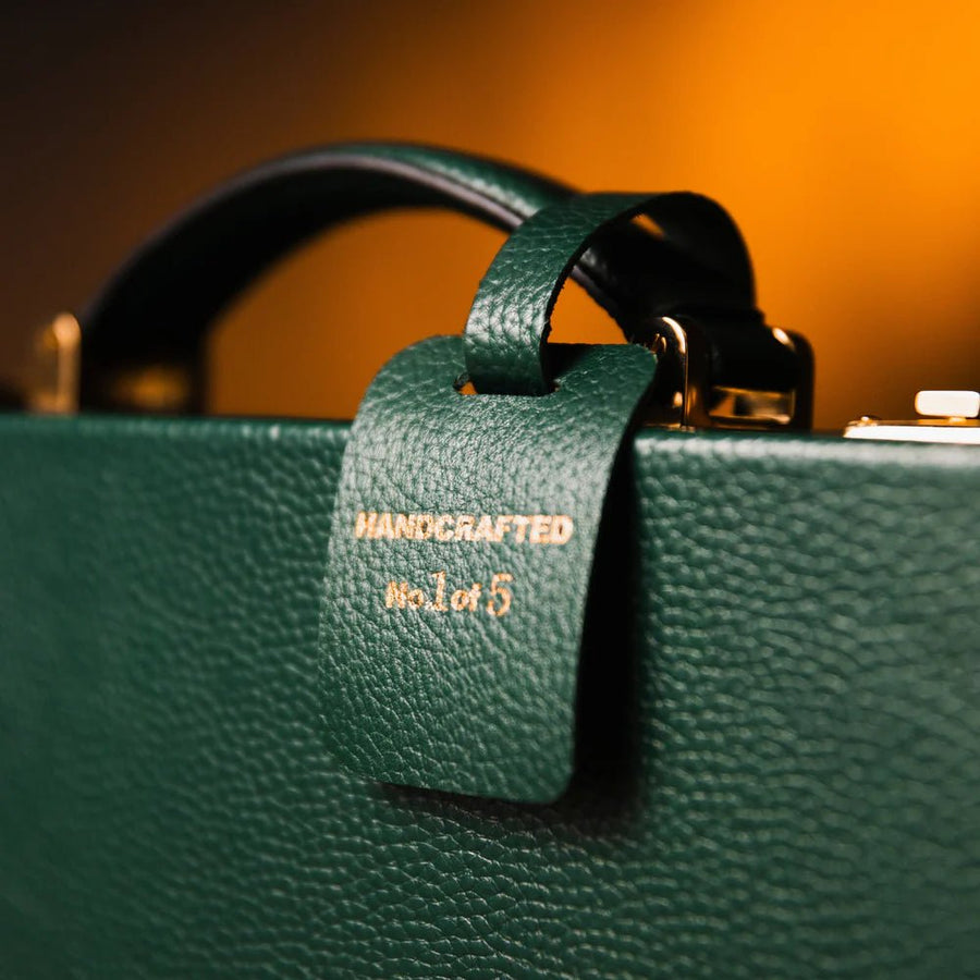 Horlogedoos Groen kalfsleder/Oranje Suede 15 horloges Old Fashioned Luxury - Horlogerieshop.nl