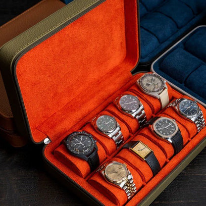 Horlogedoos Leder 8 Horloges Hong Kong's Finest - Horlogerieshop.nl
