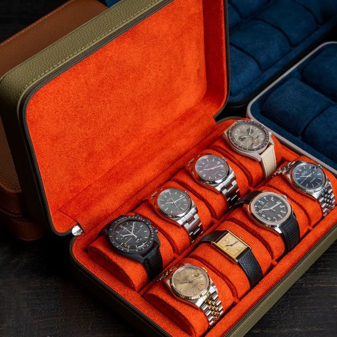 Horlogedoos Leder 8 Horloges Hong Kong's Finest - Horlogerieshop.nl