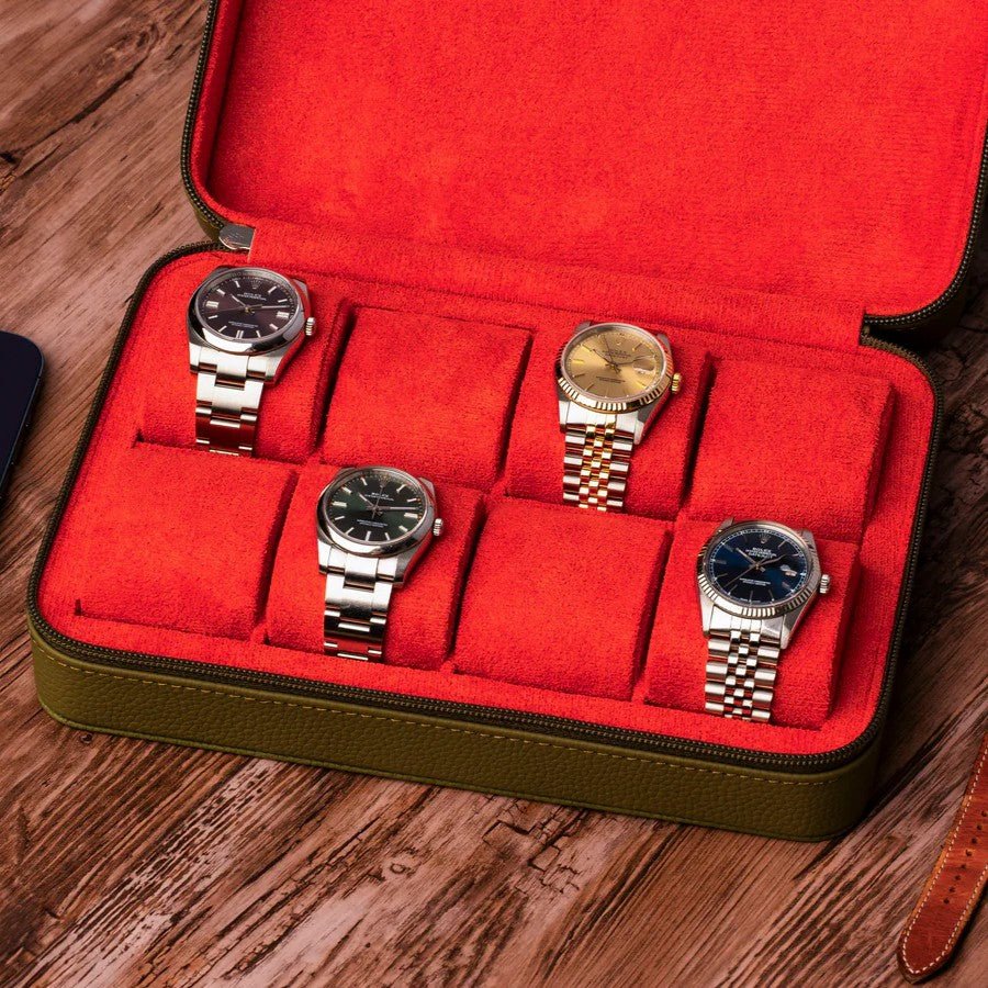 Horlogedoos Leder 8 Horloges Hong Kong's Finest - Horlogerieshop.nl