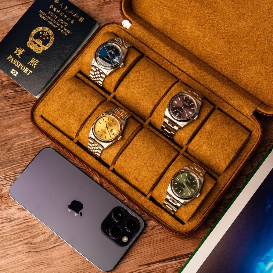 Horlogedoos Leder 8 Horloges Hong Kong's Finest - Horlogerieshop.nl