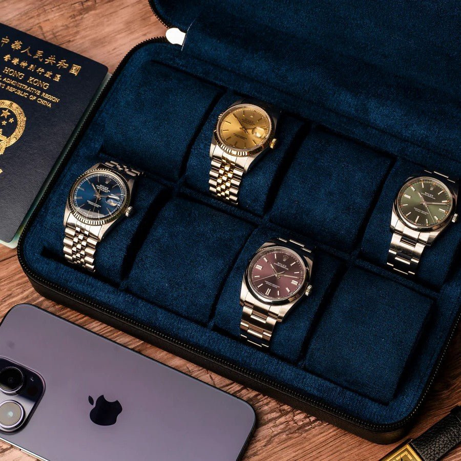 Horlogedoos Leder 8 Horloges Hong Kong's Finest - Horlogerieshop.nl