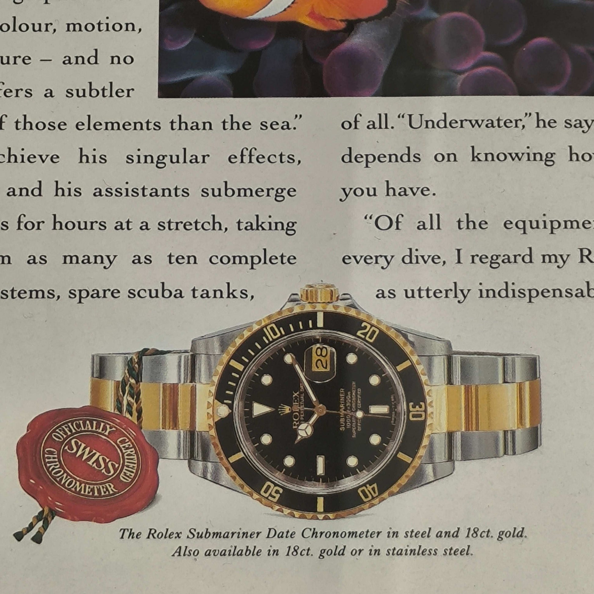 Vintage Rolex Submariner Date advertentie