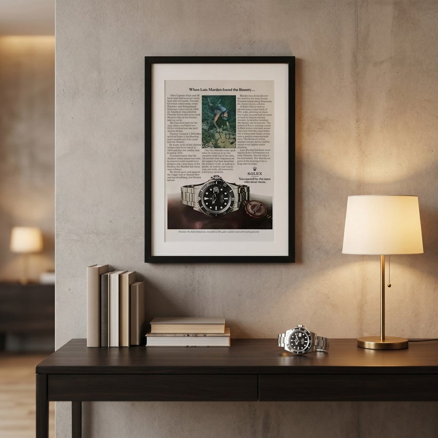 Vintage Rolex Submariner Date advertentie Luis Marden