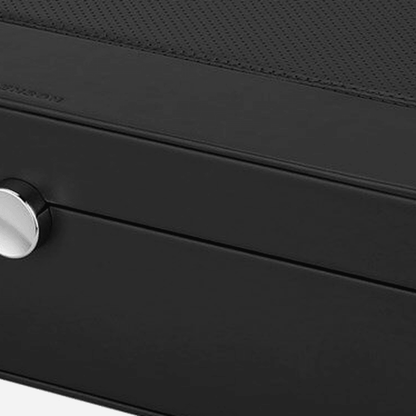 Benson Horlogedoos Black Series 12 Horloges Zwart - detail leer en stiksel
