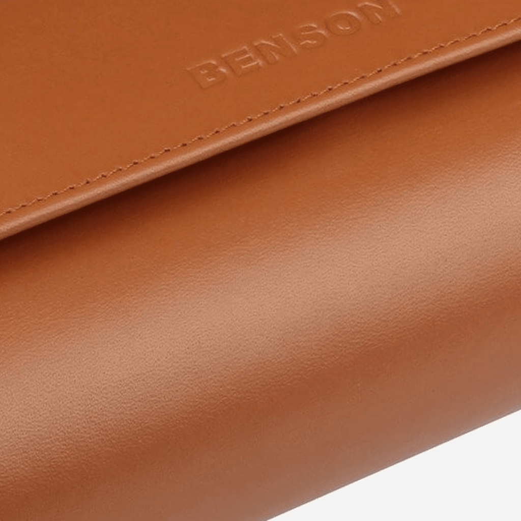 Benson Horlogerol Black Series 2 Horloges Camel - detail leer en stiksel