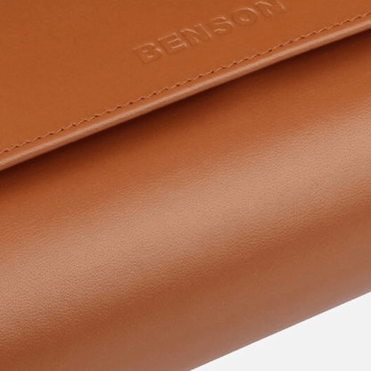 Benson Horlogerol Black Series 2 Horloges Camel - detail leer en stiksel