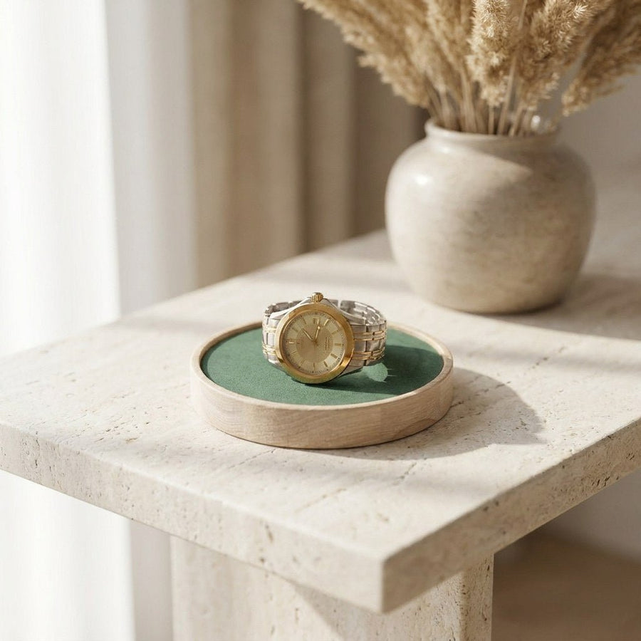 Horlogetray Wit Eiken Morelund Groen - sfeerbeeld