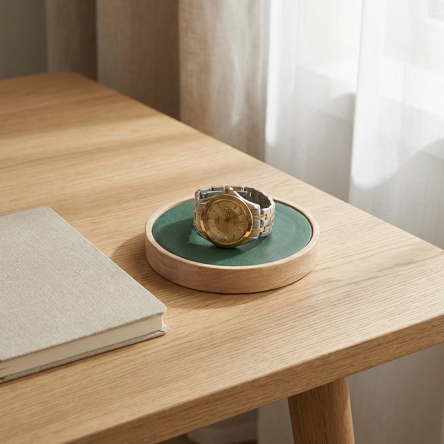 Horlogetray Wit Eiken Morelund Groen - sfeerbeeld