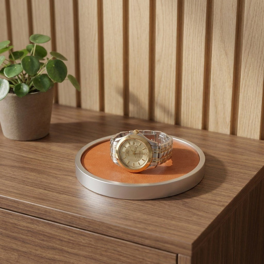 Horlogetray Grijs Aluminium Morelund Bruin - sfeerbeeld