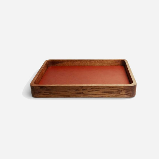 Horlogetray Large Donker Eiken Morelund Cognac