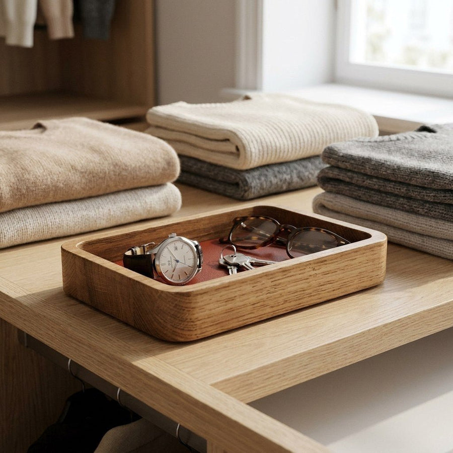 Horlogetray Small Donker Eiken Morelund Cognac - sfeerbeeld