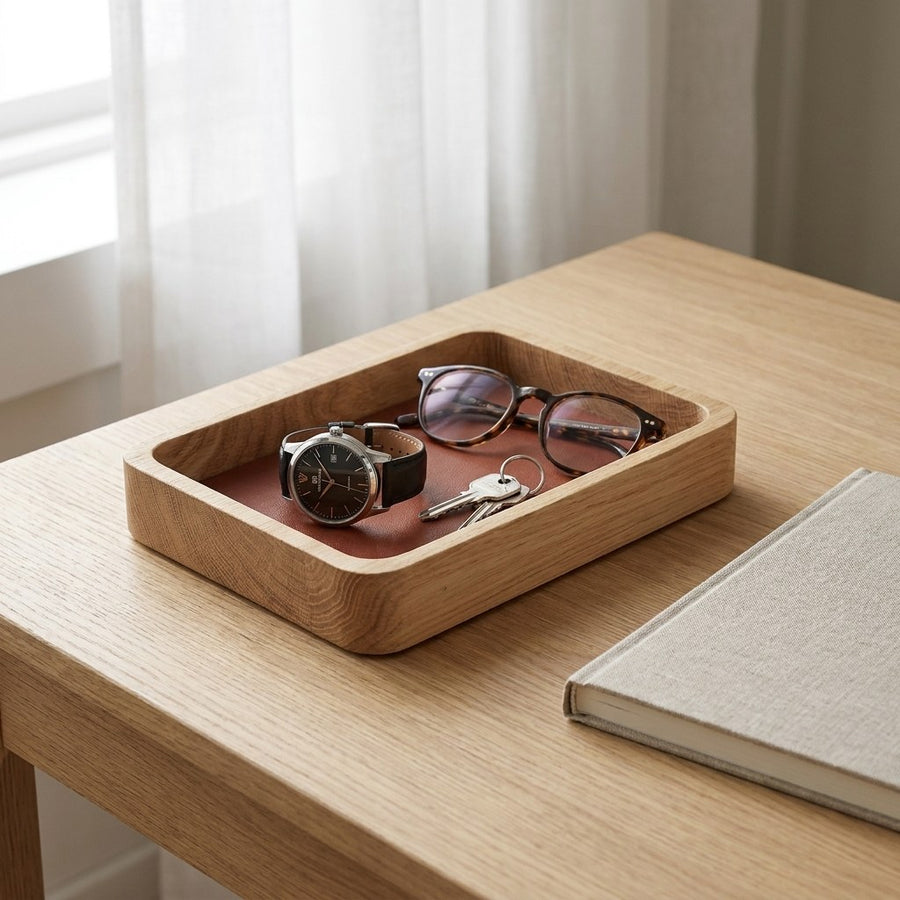 Horlogetray Small Natuur Eiken Morelund Cognac - sfeerbeeld