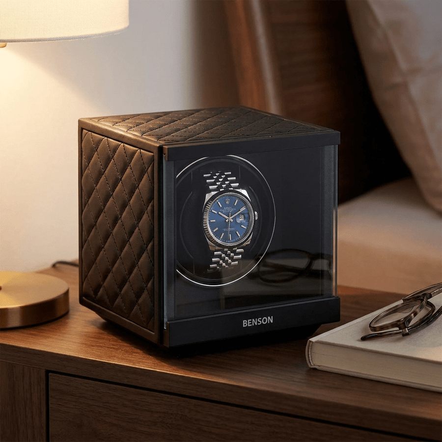 Benson Swiss Series 1 Horloge Zwart leder - sfeerbeeld