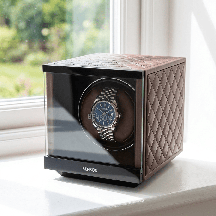 Benson Swiss Series 1 Horloge Donkerbruin leder - sfeerbeeld