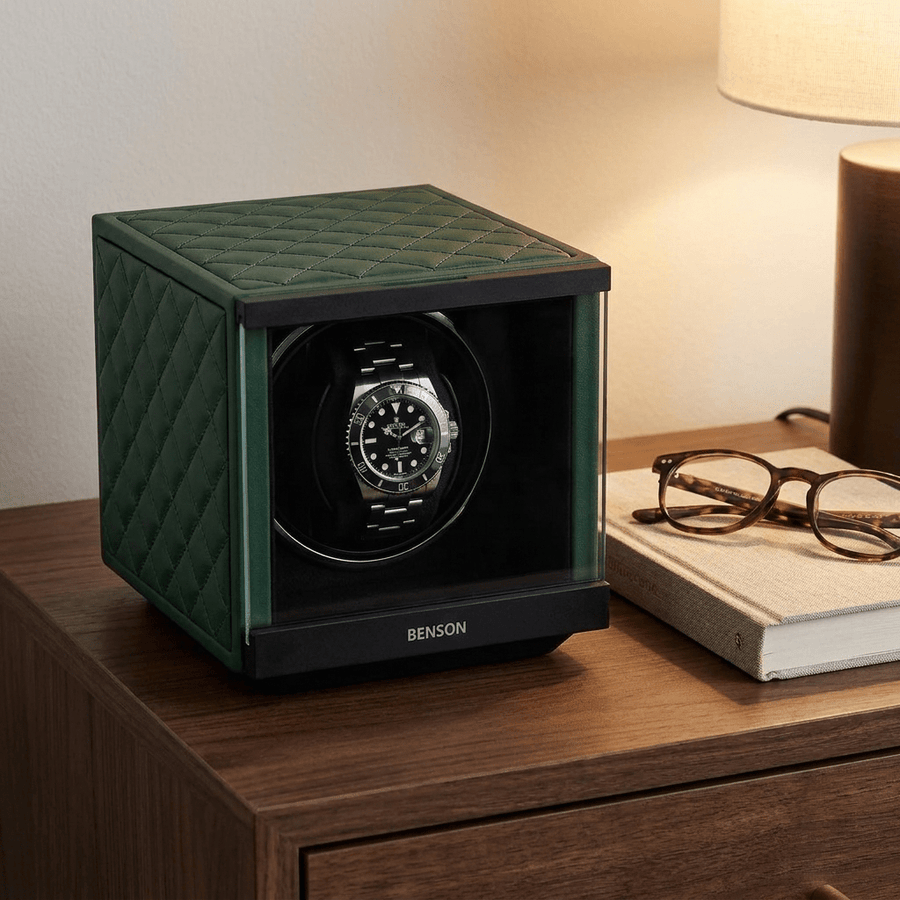 Benson Swiss Series 1 Horloge Groen leder - sfeerbeeld