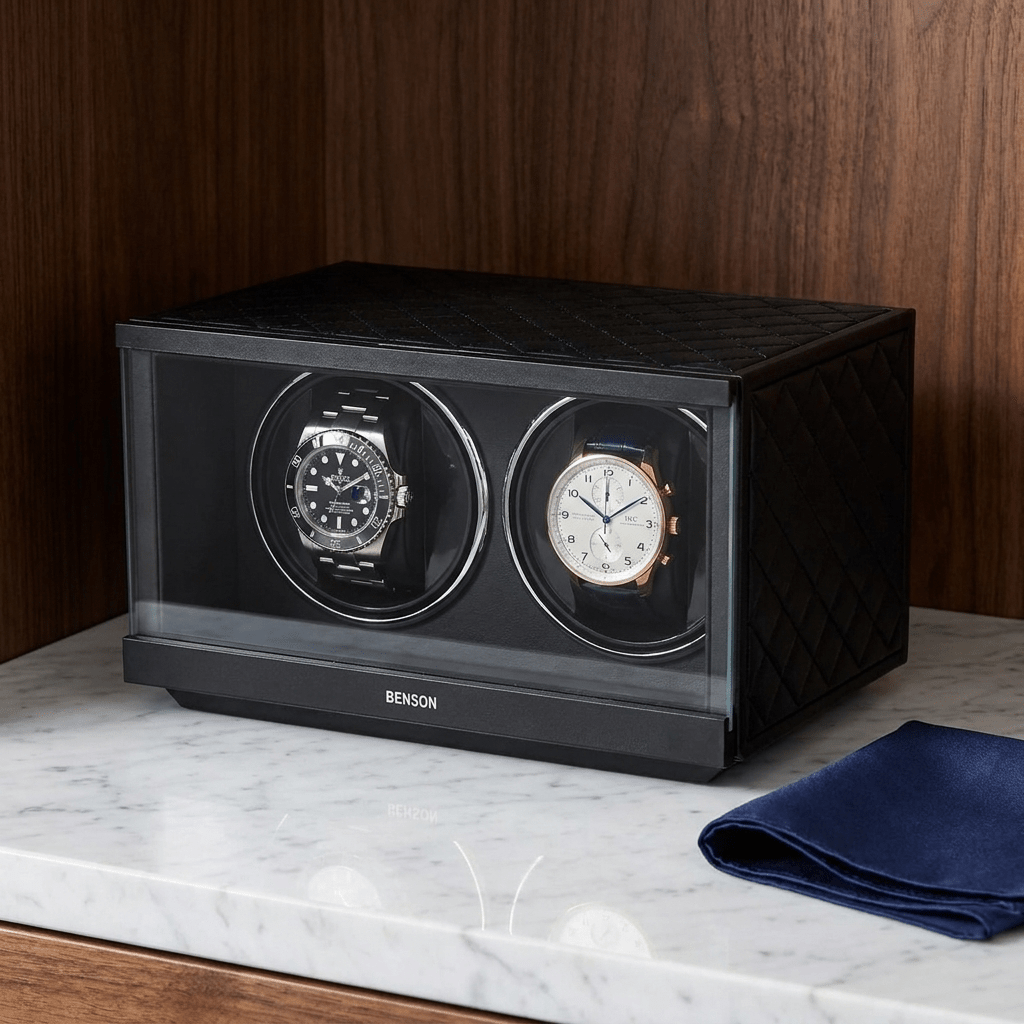 Benson Swiss Series 2 Horloges Zwart leder - sfeerbeeld