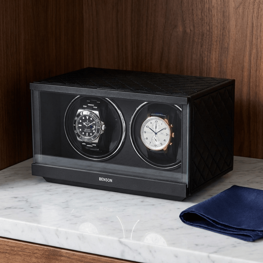 Benson Swiss Series 2 Horloges Zwart leder - sfeerbeeld