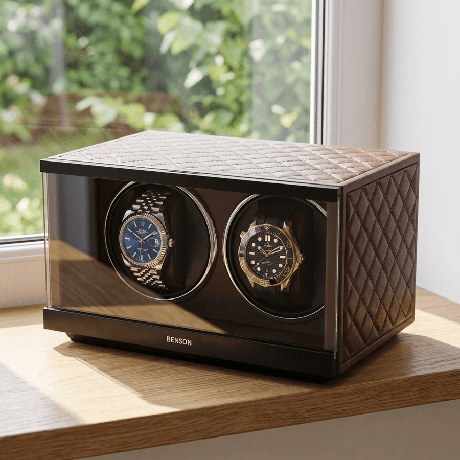 Benson Swiss Series 2 Horloges Donkerbruin leder - sfeerbeeld