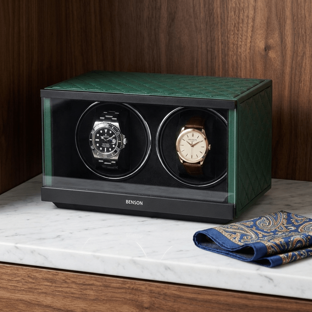 Benson Swiss Series 2 Horloges Groen leder - sfeerbeeld