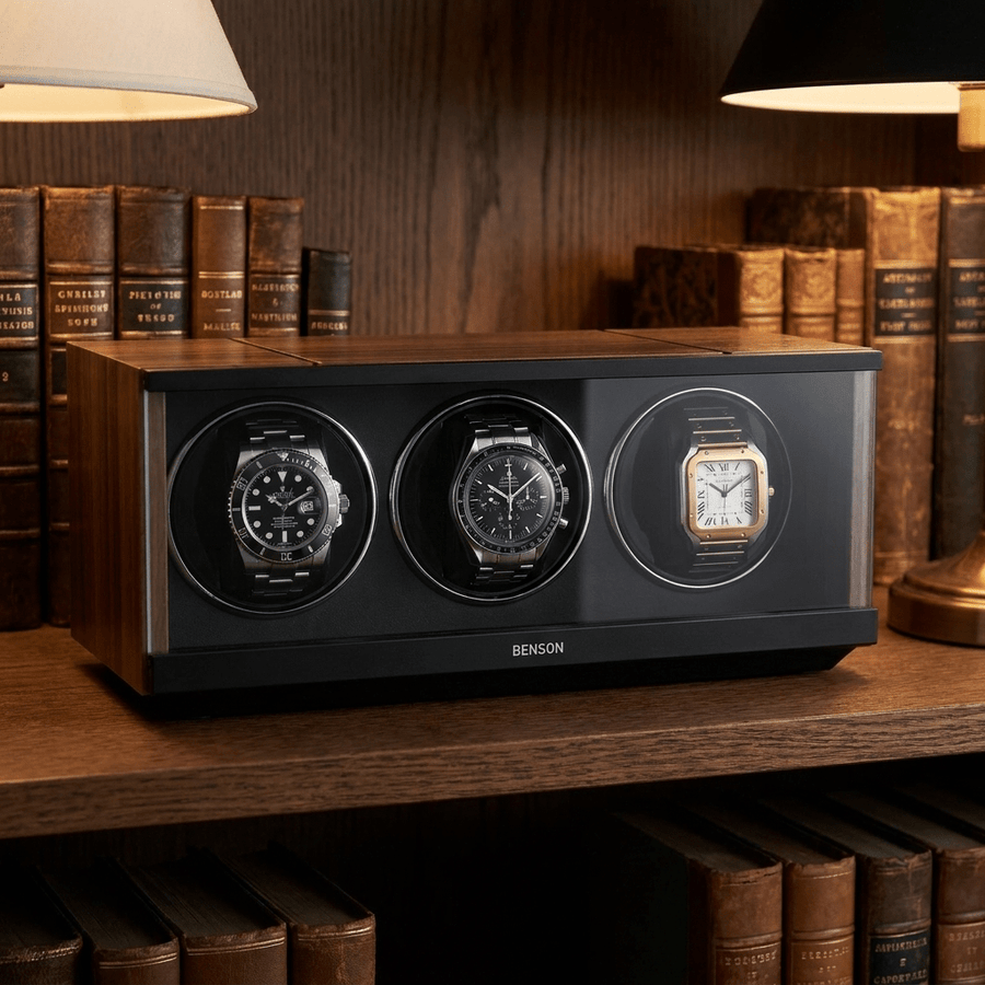 Benson Swiss Series 3 Horloges Walnut - sfeerbeeld