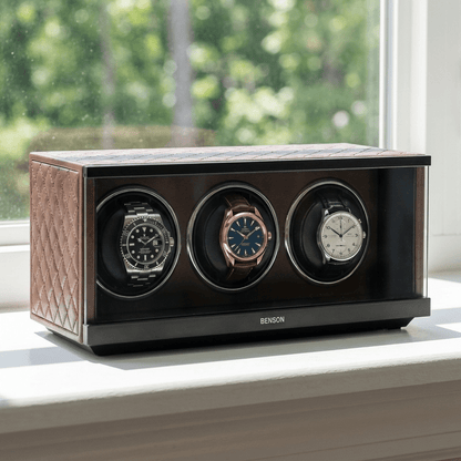 Benson Swiss Series 3 Horloges Donkerbruin leder - sfeerbeeld