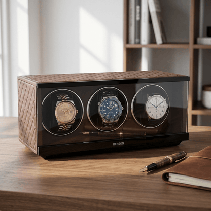 Benson Swiss Series 3 Horloges Donkerbruin leder - sfeerbeeld