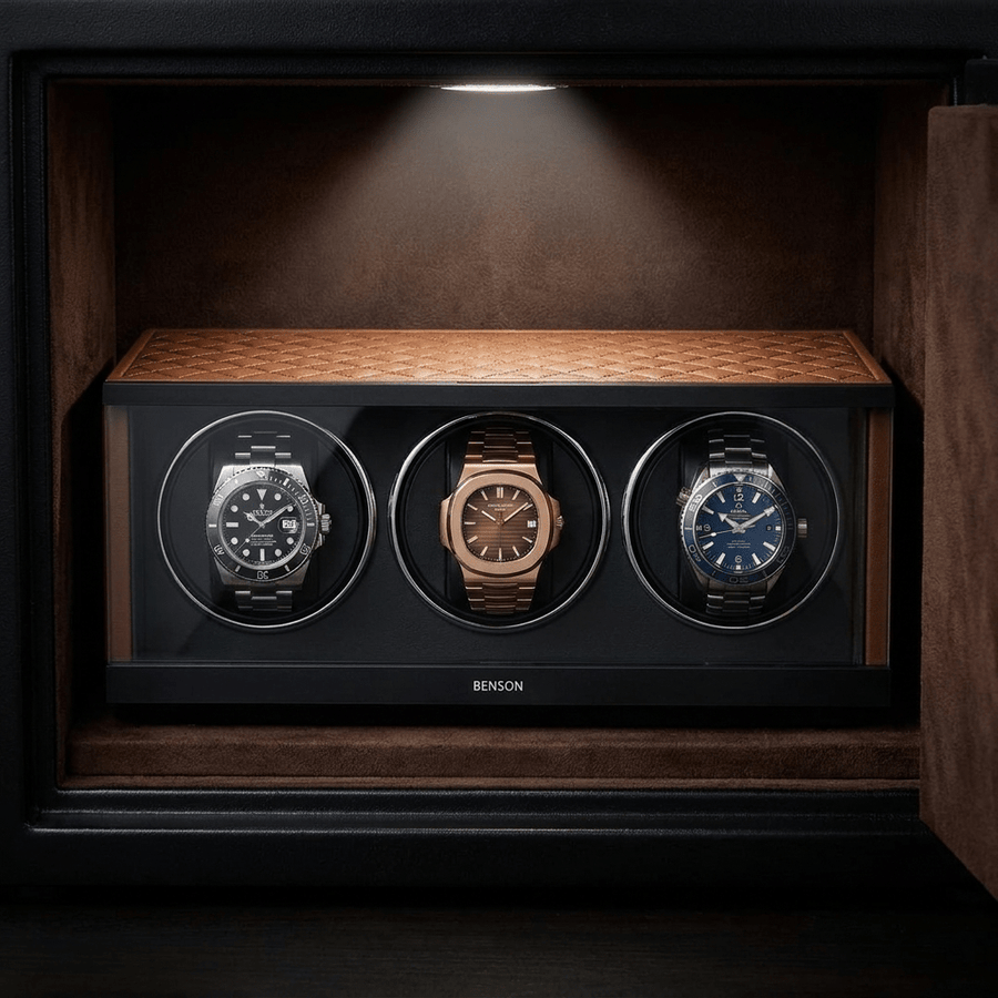 Benson Swiss Series 3 Horloges Lichtbruin leder - sfeerbeeld