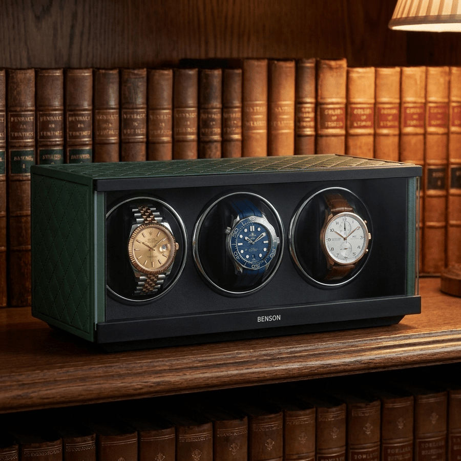 Benson Swiss Series 3 Horloges Groen leder - sfeerbeeld
