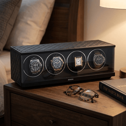 Benson Swiss Series 4 Horloges Zwart leder - sfeerbeeld