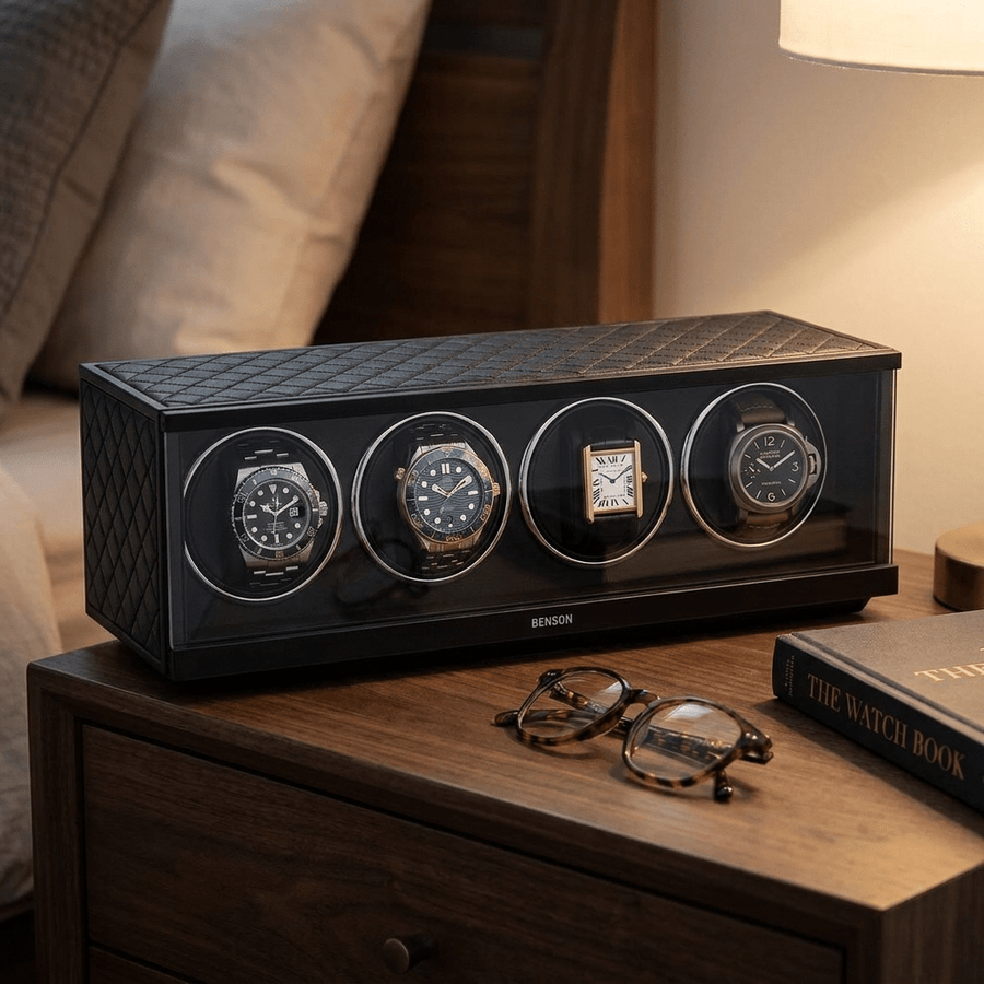 Benson Swiss Series 4 Horloges Zwart leder - sfeerbeeld