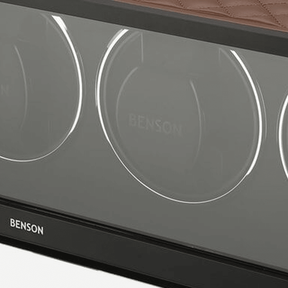 Benson Swiss Series 4 Horloges Lichtbruin leder - detail horlogehouder