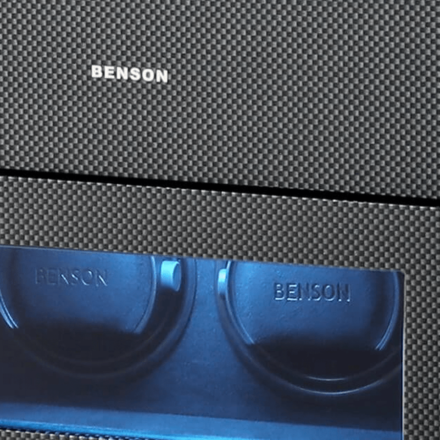 Benson Black Series II 2 Horloges Carbon - detail horlogehouder