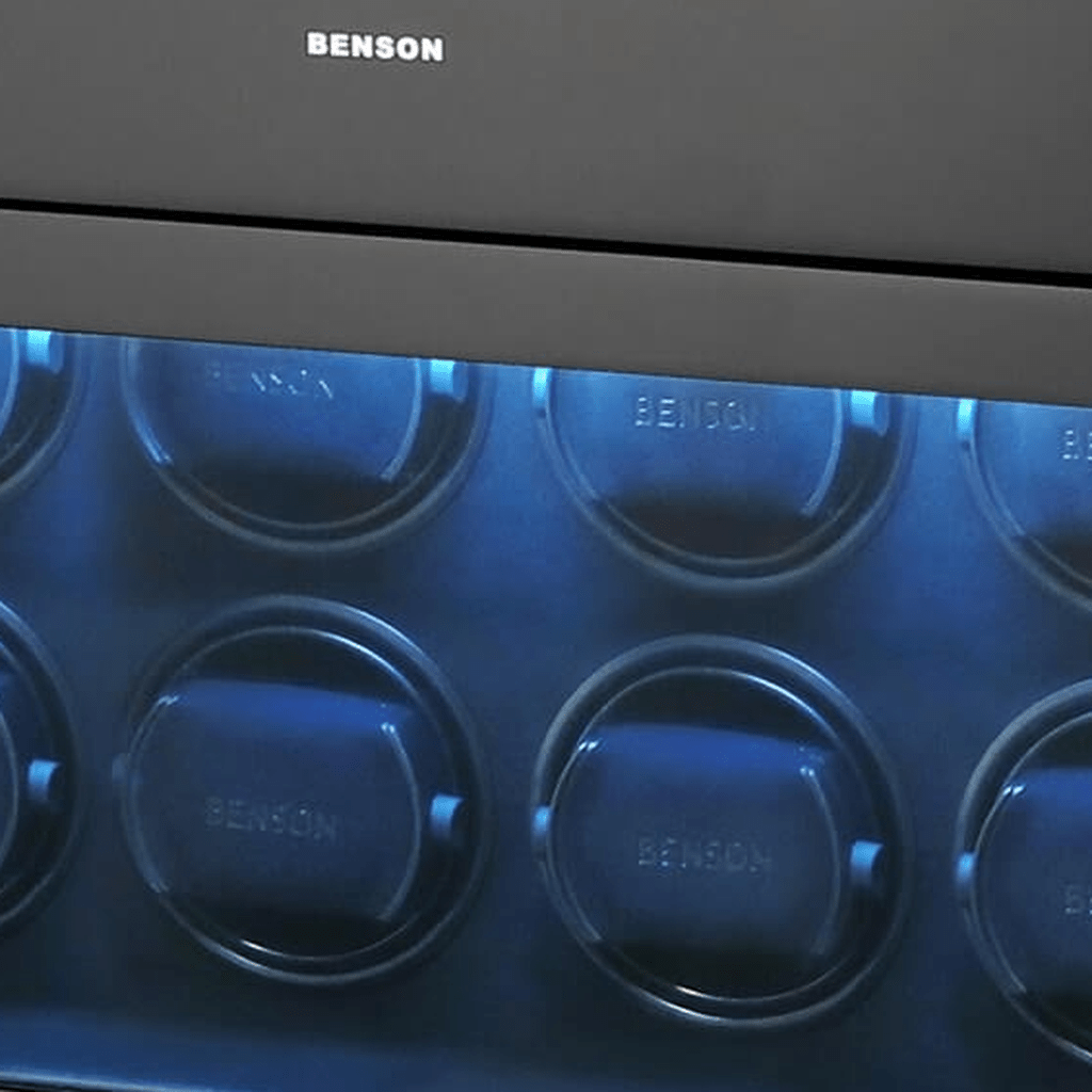 Benson Black Series II 8 Horloges Zwart - detail horlogehouder