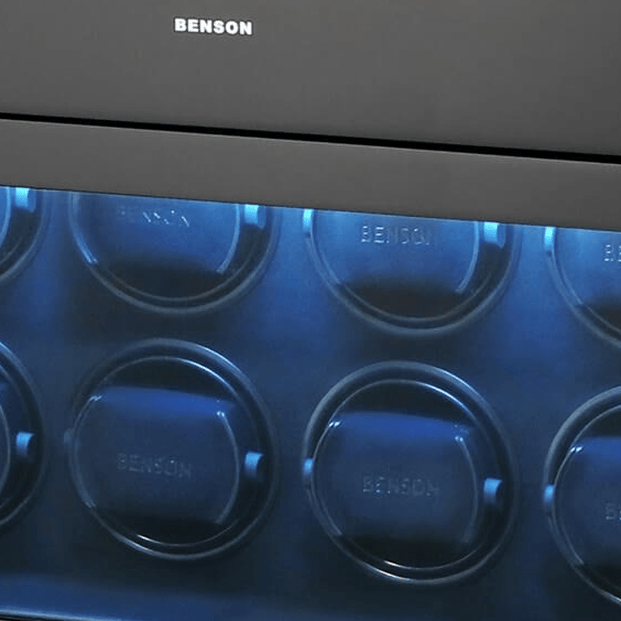 Benson Black Series II 8 Horloges Zwart - detail horlogehouder