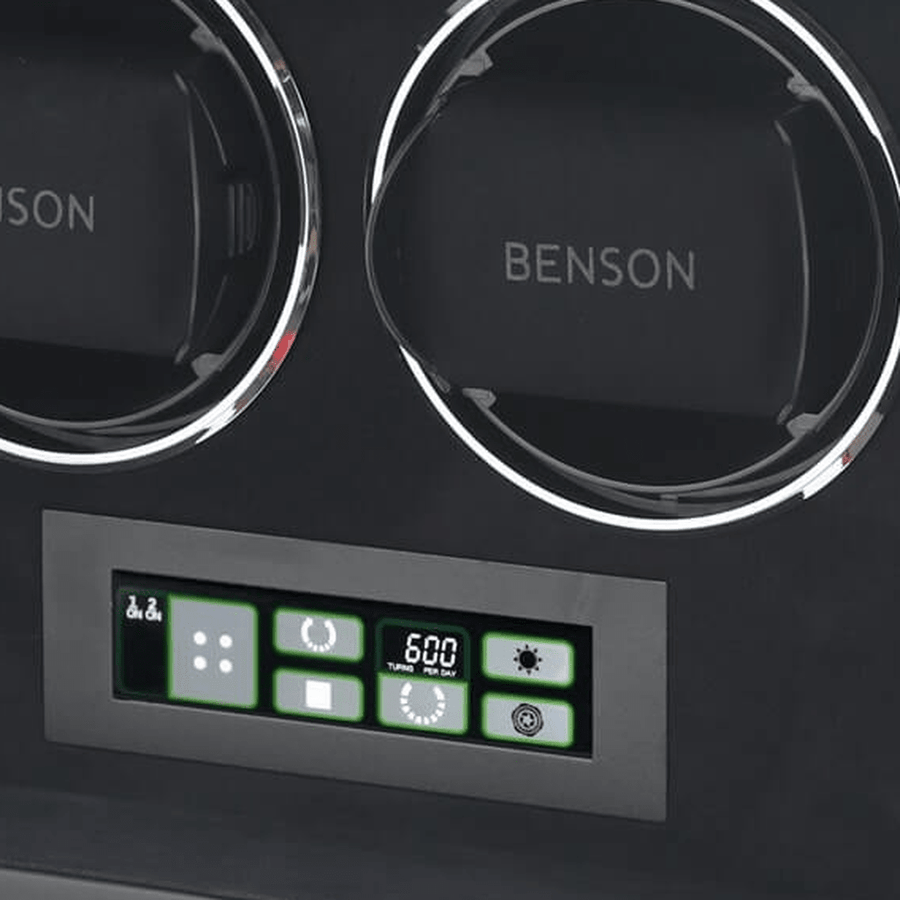 Benson Compact 2 Horloges Zwart - detail horlogehouder