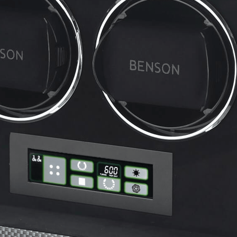 Benson Compact 2 Horloges Carbon - detail horlogehouder